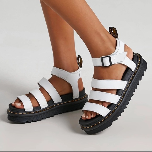 blaire leather strap sandals white